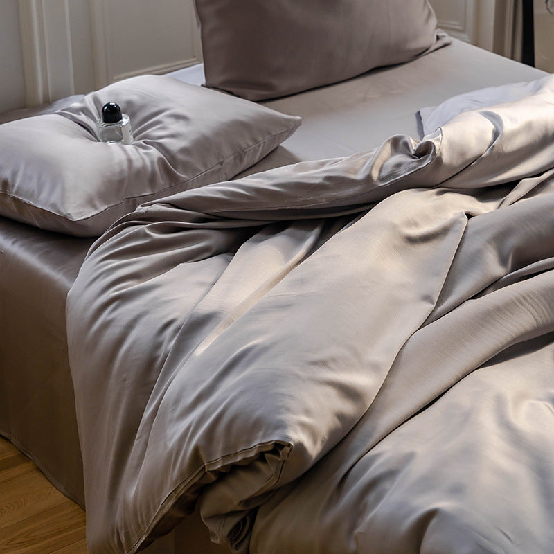 Parure 4 pièces en lyocell avec housse de couette et taies