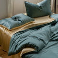 Parure de lit lyocell – détail des coussins et de la couette